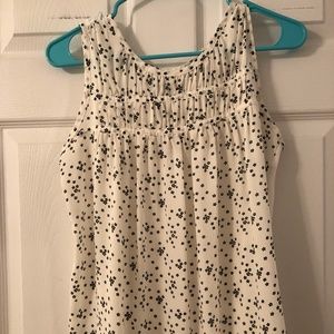 Loft Smocked Mixed Media Shell